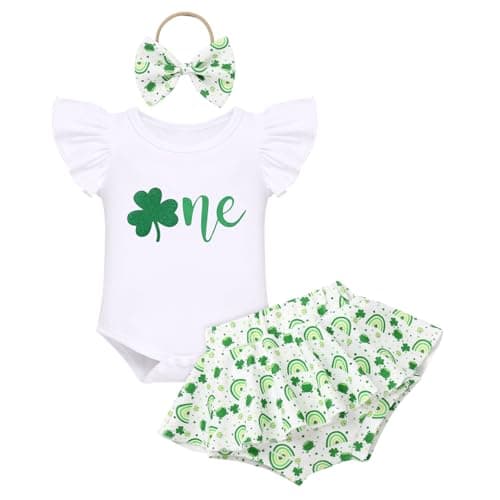 Sunflower Peach Romper Set for Baby Girls 1st Birthday