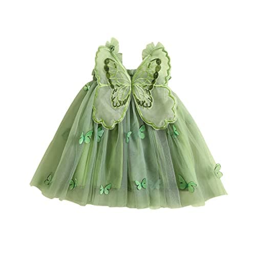 ZINTAOZT Toddler Butterfly Wings Sleeveless Skirt Birthday Party Tutu Dress