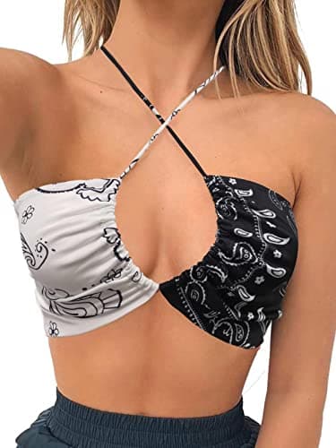 Square Neck Buckle Strap Cami Crop Tube Top