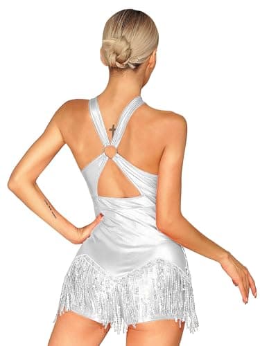 Glittery Sparkly Bodysuit for Women Dance Leotard