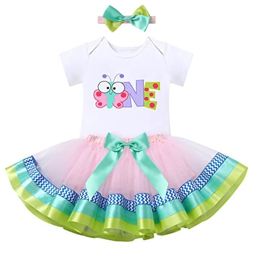 ODASDO Baby Girl Animal Theme 1st Birthday Cake Smash Outfit Set