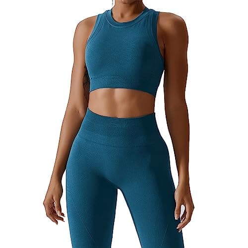ABOCIW Women's Seamless Racerback Sports Bra & Leggings Set