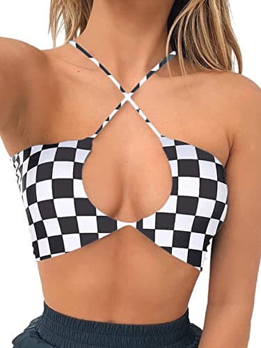 Square Neck Buckle Strap Cami Crop Tube Top