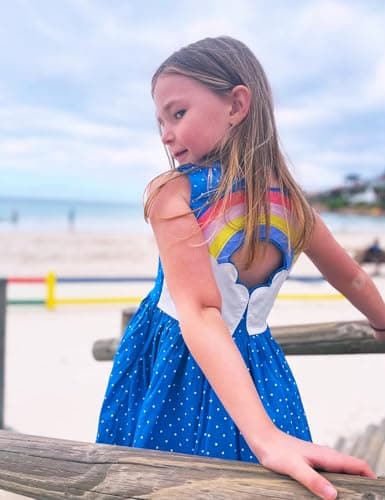 Minitaylor Girls' Casual Sleeveless Dresses Back Cutout Elastic Waist Pattern