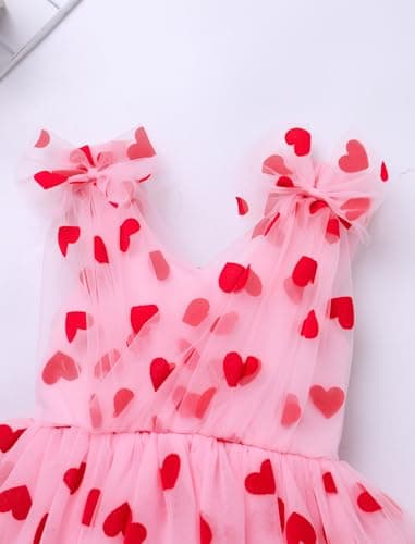 IMEKIS Pink Heart Strawberry Tulle Dress for Baby Girl Birthday Shoot