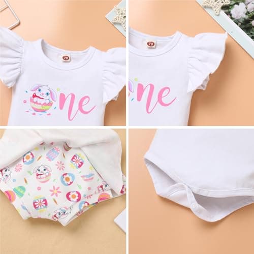 IMEKIS Baby Girls 1st Birthday Sunflower Romper & Shorts + Headband Set