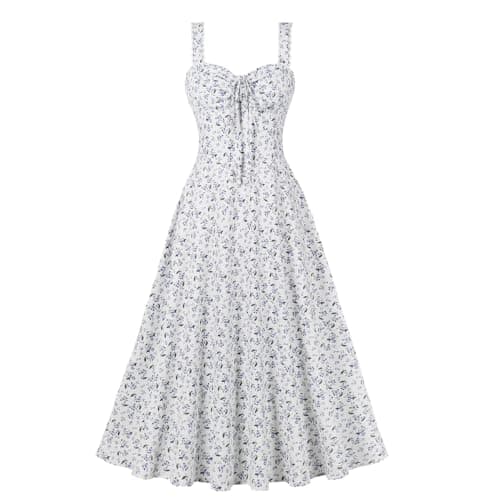 Floral Corset Dress: A Vintage Sundress for Women's Summer Parties