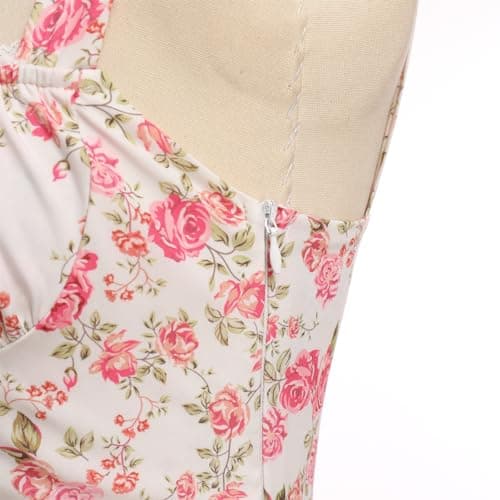 IMEKIS Women's Summer Lace Corset Mini Dress with Spaghetti Straps