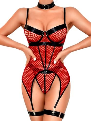 Rave Outfits Fishnet, Strappy Backless Lingerie
