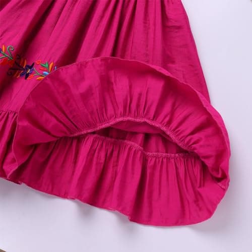 Traditional Mexican Embroidered Floral Dress for Toddler Girls