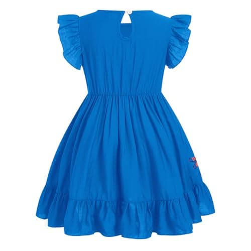 Traditional Mexican Floral Embroidery Dress for Toddler Girls, Fiesta Birthday Outfit