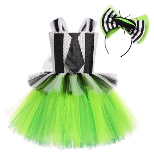 Black and White Striped Tulle Dress Set for Toddler Girls