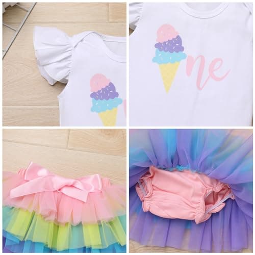 IMEKIS Baby Girl 1st Birthday Outfit with Strawberry Butterflies