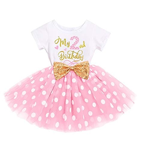 IMEKIS Baby Girls Polka Dots Tulle Tutu Dress for 1st 2nd Birthday Party