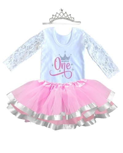 Luke and Lulu Girl's 1st Birthday Princess Crown Tutu Outfit