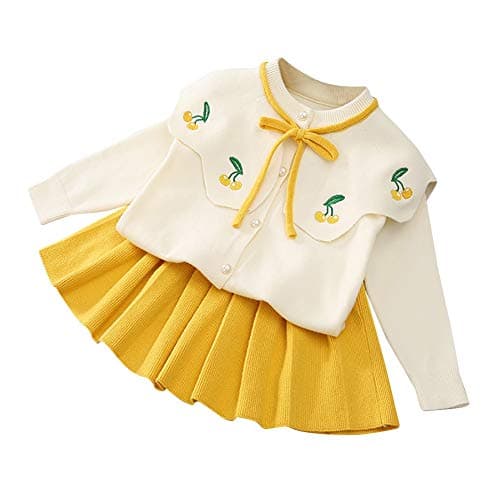 Toddler Girls Knitted Sweater and Skirt Set