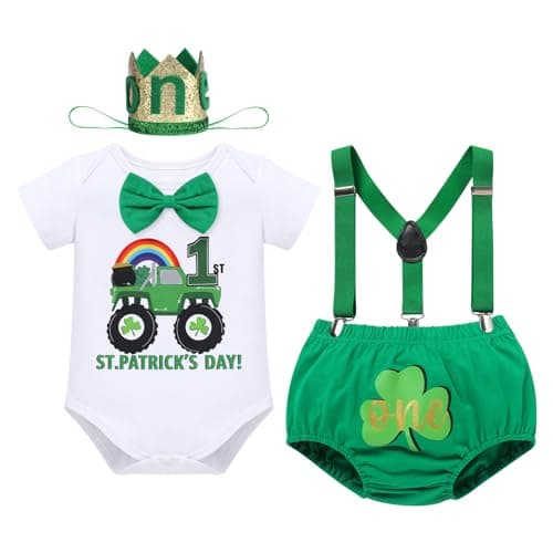 Baby Boy 1st Birthday Cake Smash Outfit 4pcs Set