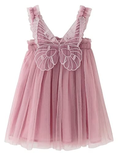 AGQT Baby Girls Butterfly Print Tulle Tutu Sundress 6M-6T
