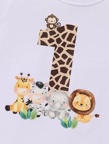 IMEKIS Baby Boys 1st Birthday Jungle Safari Outfit 4PC Set