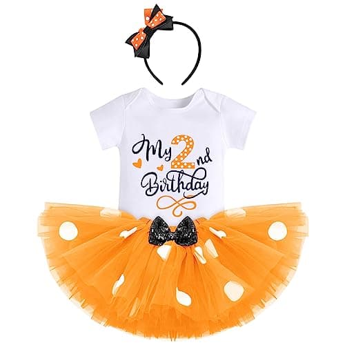 IBTOM CASTLE Polka Dots Romper Tutu Dress for Baby Girls Birthday Outfit