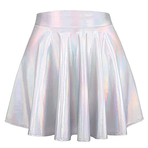 Women's Rave Outfit Sets - Metallic Tops & Long Skirt