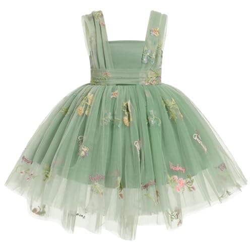 IBTOM CASTLE Butterfly Embroidery Baby Butterfly Tutu Gown