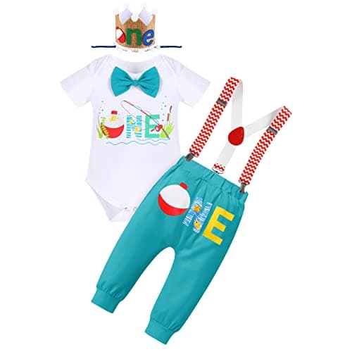 Baby Boy Fishing 1st Birthday Outfit