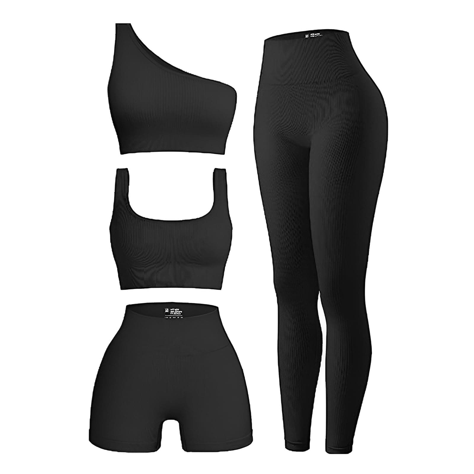OIERD Women's Ribbed Leggings Yoga Sets Matching Gym Outfits
