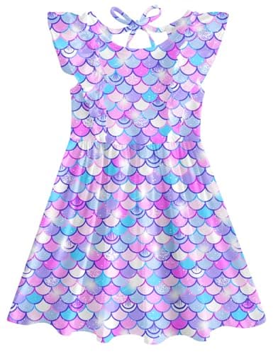 RAISEVERN Summer Ruffle Sleeve Dress for Toddler Girls 2-6T