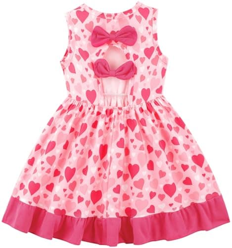 Popshion Sleeveless Back Bowknot Dress for Toddler Girls 1-7 Years Summer Birthday Party Clothes