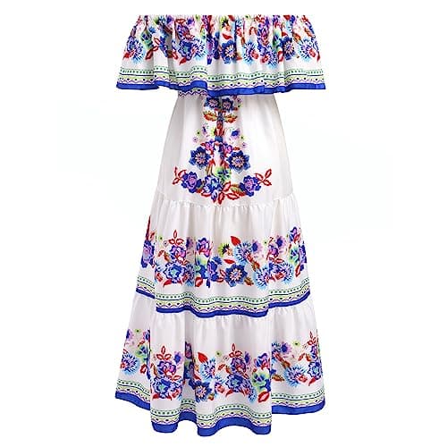 IMEKIS Women's Summer Floral Print Maxi Dress for Beach and Holiday Party