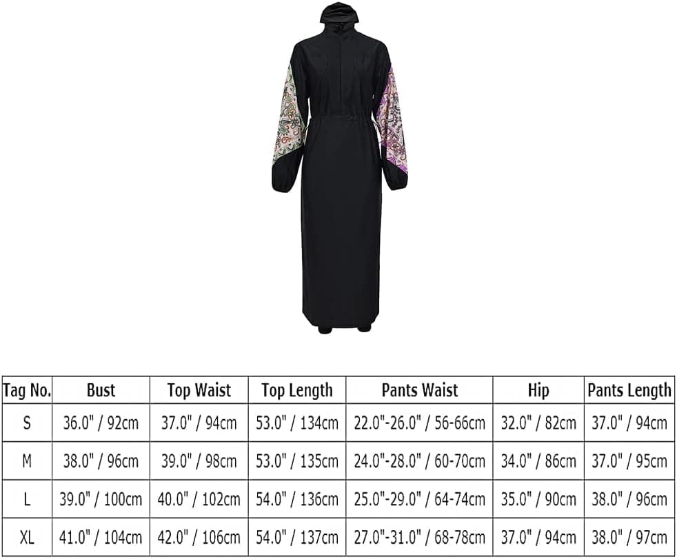 Women Muslim Burkini Swimsuits Modest Swimwear Islamic Long Sleeve Full Cover Hijab Dress Top Swim Pants ​Bathing Suit