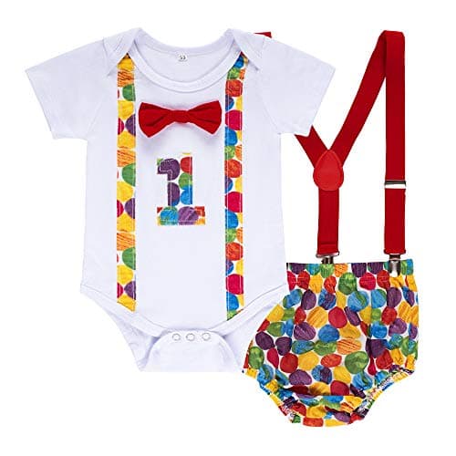 Funny Bowtie One Year Old Boys Romper Bodysuit Set