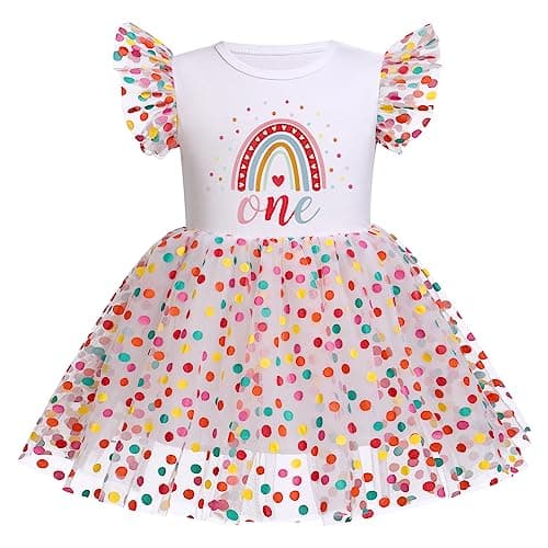 ODASDO Baby Girl 1/2 Birthday Tutu Dress Ruffle 0-24M