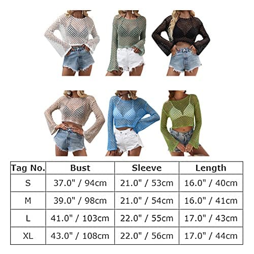 IMEKIS Women Crochet Knit Crop Tops