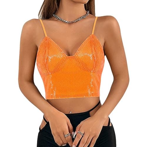 Reflective Crop Top for Women, Festival Rave Outfits and Girls Club Tank Vest