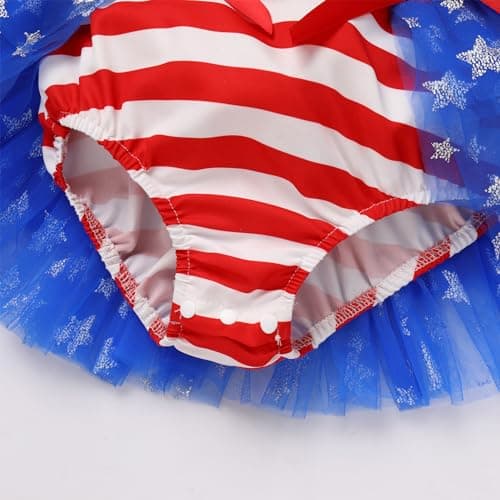 Patriotic Romper Tulle Dress Headband Birthday Cake Smash Photo Shoot for Newborn Baby Girl