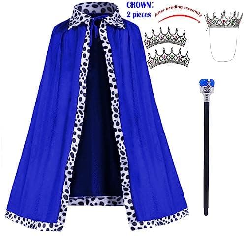 King Robe Crown Scepter Set for Boy Cosplay