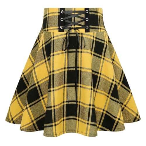 IDEALSANXUN Women's High Waist Gothic Plaid Mini Skirts