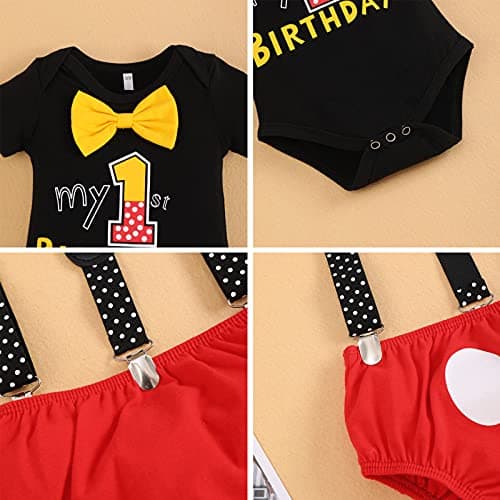 IBTOM CASTLE Baby Boys First Birthday Cake Smash Outfit Gentleman Tuxedo Clothes Set