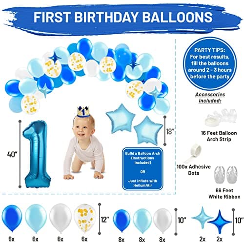 First Birthday Boy Decorations Bundle