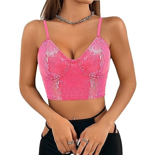 Reflective Crop Top for Women, Festival Rave Outfits and Girls Club Tank Vest