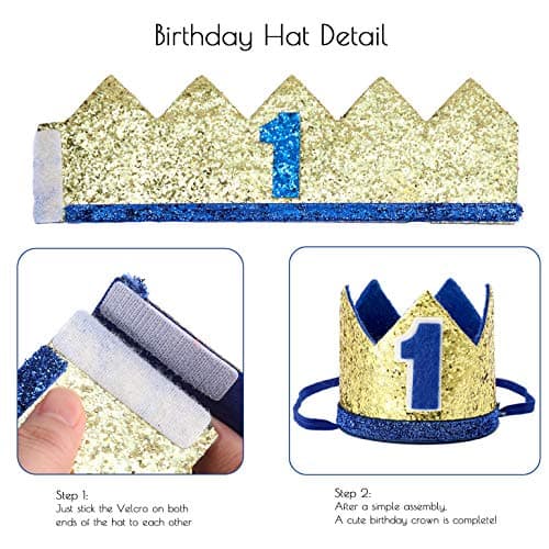 1st Birthday Cake Smash Outfit and Decorations Set in Royal Blue