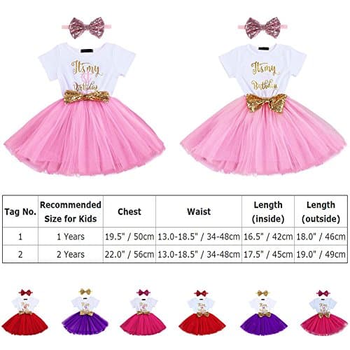 IBTOM CASTLE Baby Girls Newborn 1st/2nd Birthday Cake Smash Tutu Dress