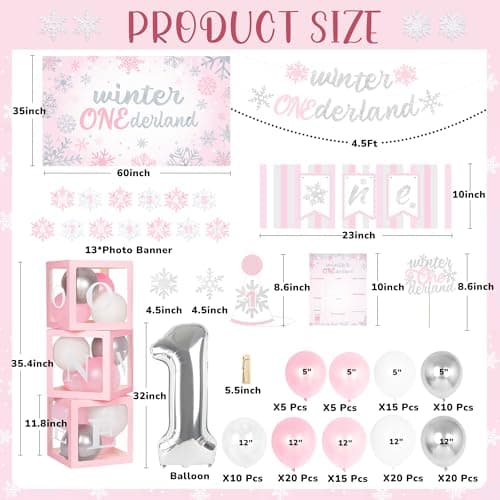 Winter Onederland 1st Birthday Party Decorations for Girls