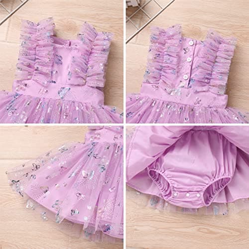 IMEKIS Newborn Baby Girl 1st Birthday Tutu Dress with Diaper Cover