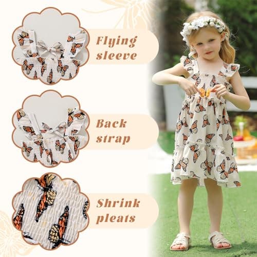 Younger Tree Girls Sleeveless Ruffle Dress Summer Beach Outfit