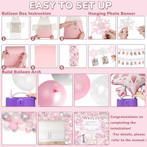 Winter Onederland 1st Birthday Party Decorations for Girls