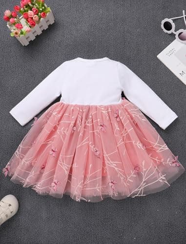 IDOPIP Baby Girls' 1st Birthday Flower Tutu Dress & Headband Set for Cake Smash