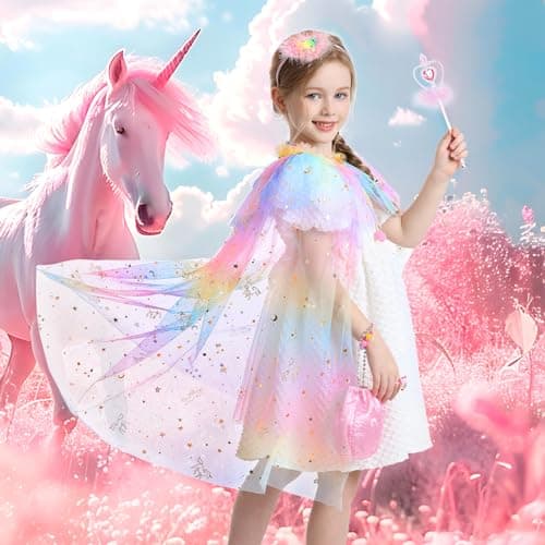 Princess Dress Up Cape Gift Set for Toddler Girls Age 3-8